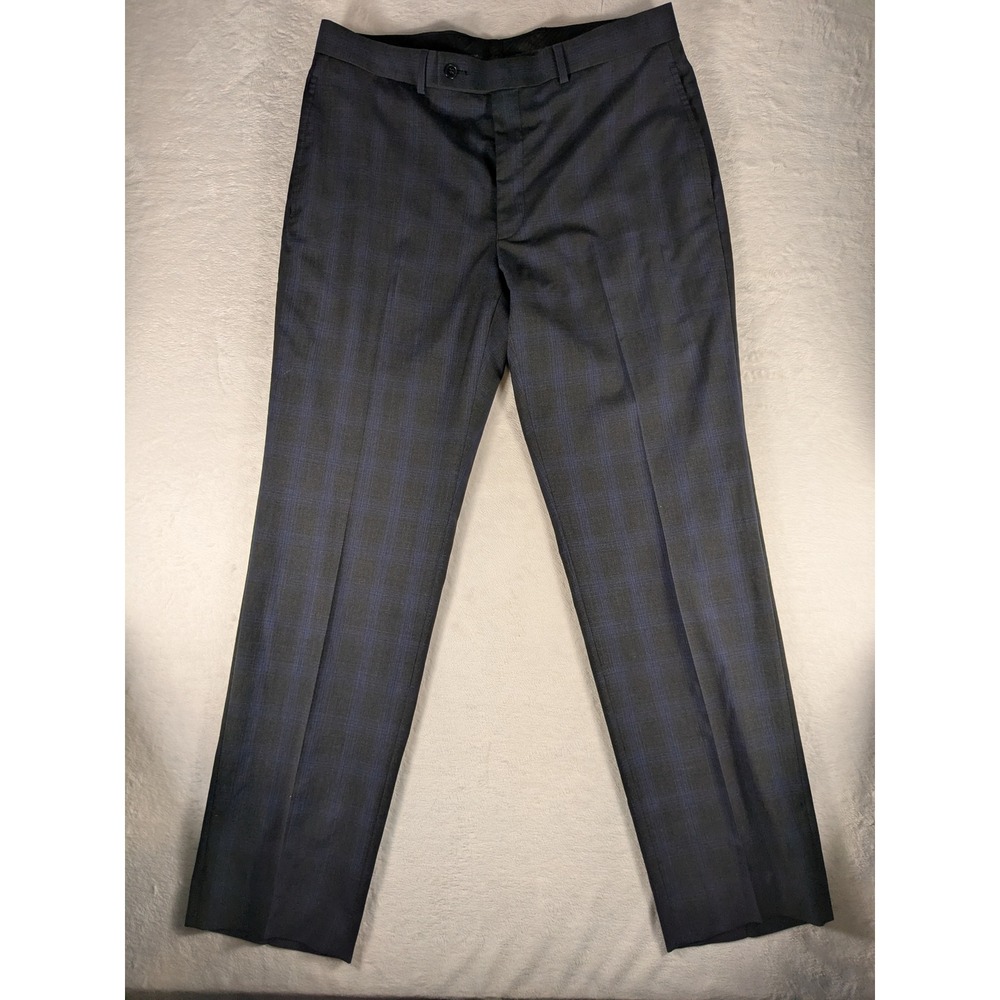Calvin Klein Men's Wool Natural Stretch Plaid Suit 40R Pants 35x31 (Mint) - Picture 13 of 15